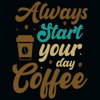 Coffee drink typography tshirt design vector