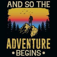 Hiking graphics tshirt design vector