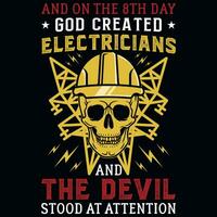 electricista gráficos camiseta diseño vector