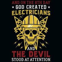 Electrician graphics tshirt design vector