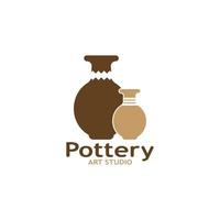 Pottery Art Studio Logo Vector Template Illustration