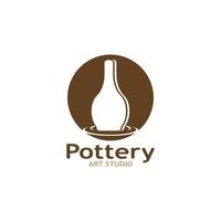 Pottery Art Studio Logo Vector Template Illustration