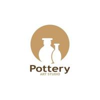 Pottery Art Studio Logo Vector Template Illustration