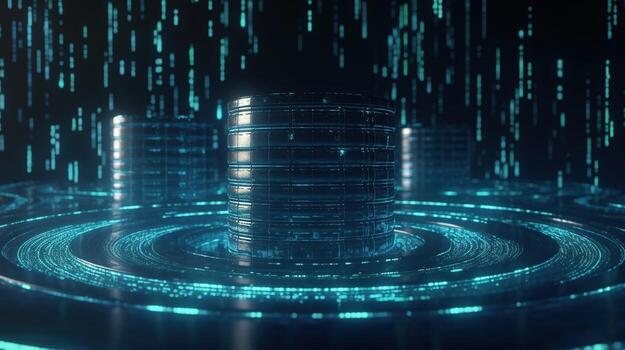 3d representación de datos almacenamiento concepto. computadora generado resumen fondo digital datos almacenamiento concepto foto