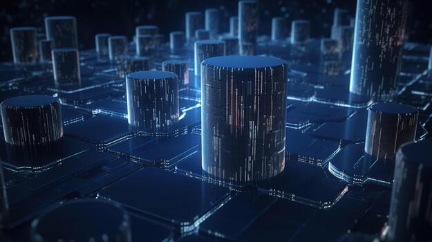 3d rendering of data storage concept. Computer generated abstract background,Digital data storage concept photo