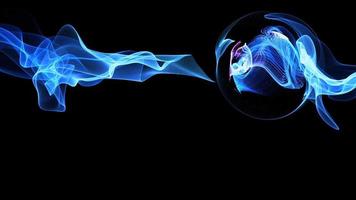 explosivo líquido gás partículas lento movimento explosão alfa Revestimento isolado em azul video
