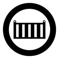 Cargo container shipping shipment storage transport goods products freight box icon in circle round black color vector illustration image solid outline style
