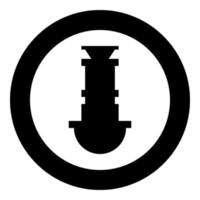 Siphon plumbing fixtures sewer drain under sink sewerage icon in circle round black color vector illustration image solid outline style