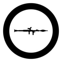 Grenade launcher military weapon army icon in circle round black color vector illustration image solid outline style