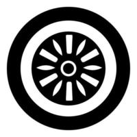 Drum industry circle round icon in circle round black color vector illustration image solid outline style