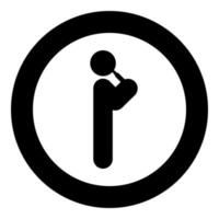 Man drinking alcohol from bottle of beer wine drunk people concept stick use beverage drunkard booze standing icon in circle round black color vector illustration image solid outline style