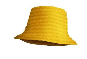 Yellow bucket hat isolated on white background photo