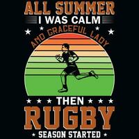 Rugby playing vintages tshirt design vector