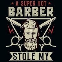 Barbero gráficos camiseta diseño vector