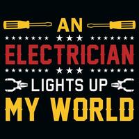 Electrician tshirt design vector