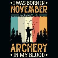 Archery vintages tshirt design vector