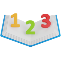 3d icono ilustración aprendizaje a contar libros png