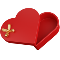 3d icono ilustración corazón forma regalo caja png