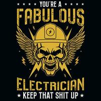 Electrician graphics tshirt design vector