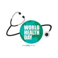 World Heart Day concept, a family holding hands with a heart world and a stethoscope vector