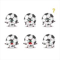 Cartoon character of soccer ball with what expression vector