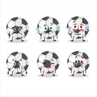 Soccer ball cartoon character with sad expression vector