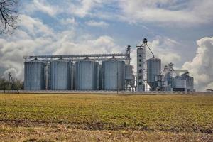 agro-processing plant for processing and silos for drying cleaning and storage of agricultural products, flour, cereals and grain photo