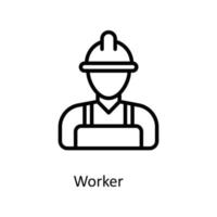 Worker Vector  outline Icons. Simple stock illustration stock