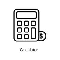 Calculator  Vector  outline Icons. Simple stock illustration stock