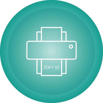Print Math Sheet Vector Icon