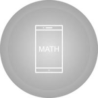 estudiando matemáticas en el icono de vector móvil