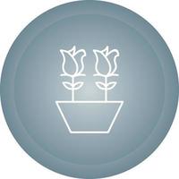 Tulips in Pot Vector Icon