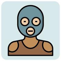 Filled outline profession icon for Crime thief. vector