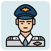 Filled outline profession icon for Inspector. vector