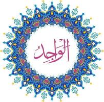 Al Waajid 99 names of Allah with Meaning and Explanation vector