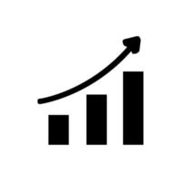 growing graph, Flat icon isolated on the white background, flat design vector illustration.