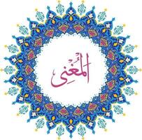 Al Mughni 99 names of Allah with Meaning and Explanation vector