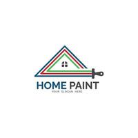 hogar pintar con vistoso cepillo logo, pintar casa gratis vector logo