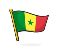 Cartoon illustration of flag of Senegal vector