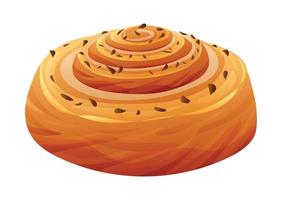 Cinnamon roll vector illustration. Pastry isolated on white background