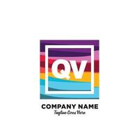 QV initial logo With Colorful template vector. vector