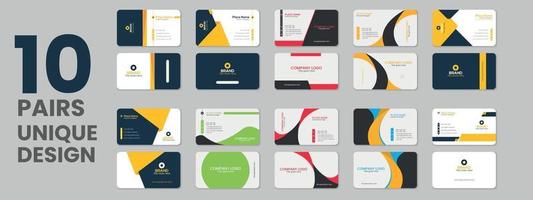 Many collections variety colors double sided professional corporate business card, vector business card sets, business card bundles and vector visiting card set template design