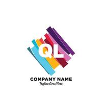 QL initial logo With Colorful template vector. vector