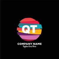 QT initial logo With Colorful template vector. vector