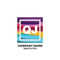 QJ initial logo With Colorful template vector. vector