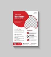 Simple Red Color Corporate Flyer Template Design vector