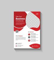 Simple Red Color Corporate Flyer Template Design vector