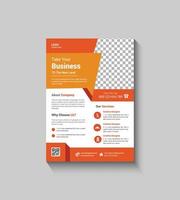 Modern and Simple Orange Color Flyer Design vector