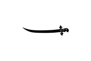 Arabic Sword Silhouette on the Flag of Saudi Arabia 1934 - 1938. Vector Illustration