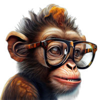 Colorful monkey ape artwork illustration t-shirt design, transparent background, png